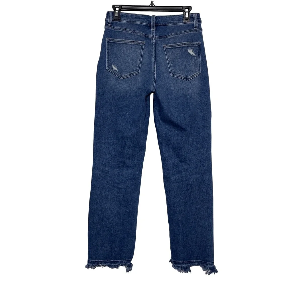 Vervet LA Womens Jeans Sz 27 Distressed High Rise Frayed Asymmetrical Button Fly